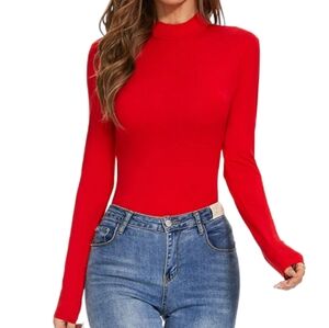 Long Sleeve Turtleneck Sexy Casual Fitted Tee T Shirts Blouse Size 8 NWOT